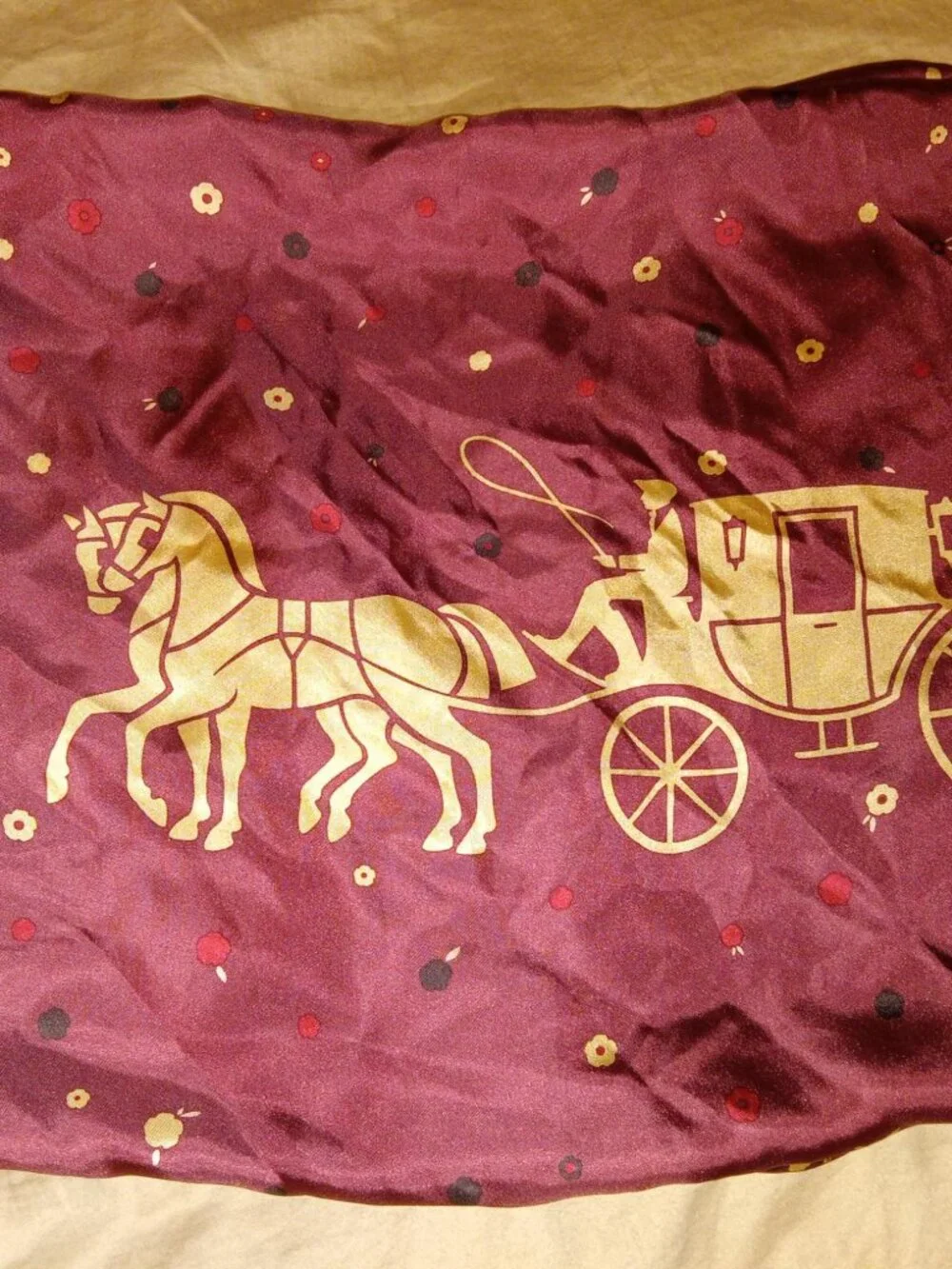 Coach Tea Rose Print Silk Scarf